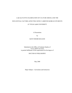 A QUALITATIVE EXAMINATION OF CULTURE SHOCK AND THE