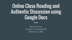 Online Close Reading and Authentic Discussion using Google Docs