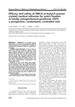 Efficacy and safety of NBCA medical adhesive for patch fixation in TEP
