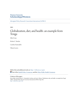 Globalization, diet, and health: an example from Tonga