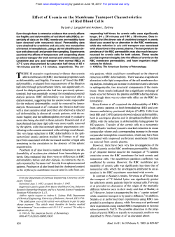 Effect of Uremia on the Membrane Transport