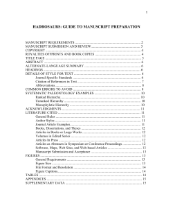 Hadrosaur Book Manuscript Preparation and Submission Guidelines