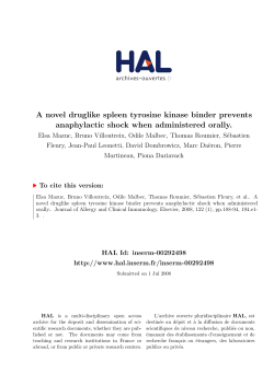 A novel druglike spleen tyrosine kinase binder prevents