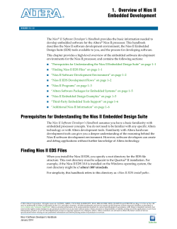 Overview of Nios II Embedded Development, Nios II Software