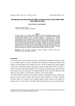 Straitjackets and flak jackets: the BBC