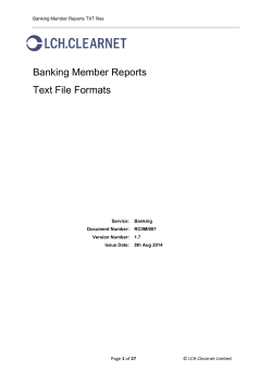 Banking Member Reports Text File Formats