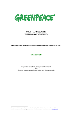 COOL TECHNOLOGIES: WORKING WITHOUT HFCs
