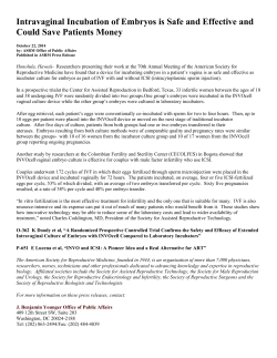 Intravaginal Incubation of Embryos is Safe and