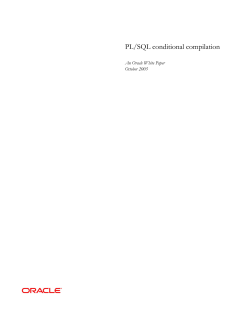 PL/SQL Conditional Compilation