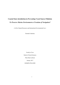 Coastal State Jurisdiction in Preventing Vessel Source