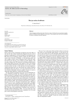 The tps series of software - Hystrix, the Italian Journal of Mammalogy