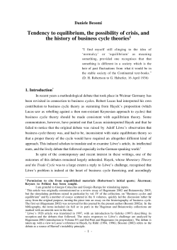 Tendency to equilibrium, the possibility of crisis, and the