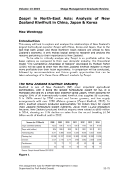 Zespri in North-East Asia: Analysis of New