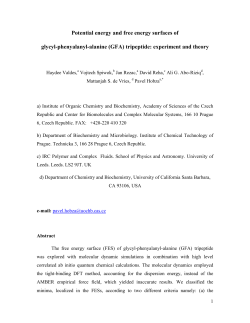 Potential energy and free energy surfaces of glycyl