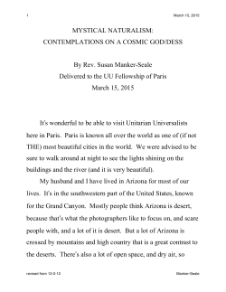 MYSTICAL NATURALISM - Unitarian Universalist Fellowship of Paris
