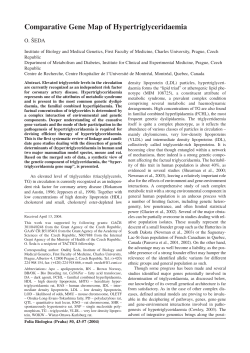 Comparative Gene Map of Hypertriglyceridaemia