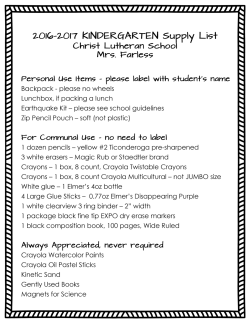 Grades 3, 4, and 5 Supply List 2016/17