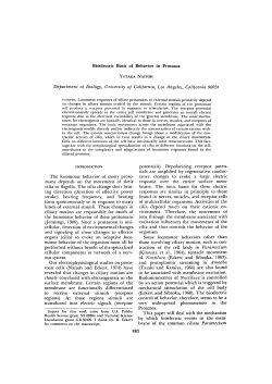Bioelectric Basis of Behavior in Protozoa Department of Biology