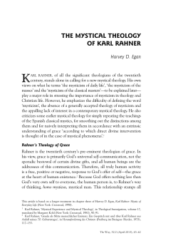 The Mystical Theology of Karl Rahner
