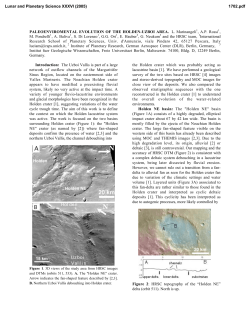 PALEOENVIROMENTAL EVOLUTION OF THE HOLDEN