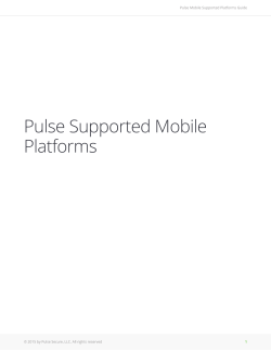5.0R6 Pulse Client Mobile Supported Mobile Platforms