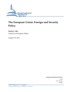 The European Union: Foreign and Security Policy
