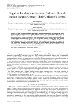 Negative Evidence in Iranian Children: How do Iranian Parents
