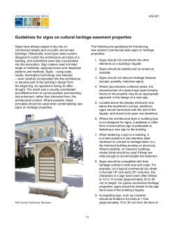 Guidelines for signs on cultural heritage easement properties
