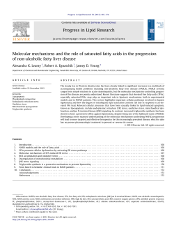 Molecular mechanisms and the role of saturated fatty acids in the