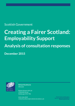 Creating a Fairer Scotland - Employability in Scotland