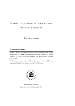 solubility and surface complexation studies of apatites
