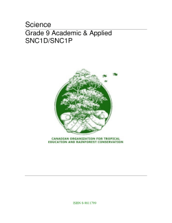 Grade 9 Science - Canadian Organization for Tropical Education