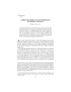 robert bellarmine and post-tridentine eucharistic theology