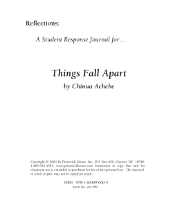 Things Fall Apart - Response Journal Sample PDF