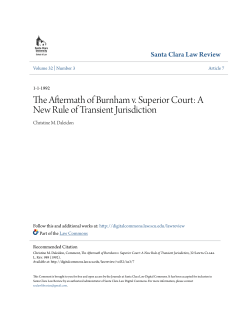 The Aftermath of Burnham v. Superior Court