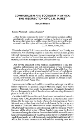 COMMUNALISM AND SOCIALISM IN AFRICA: THE MISDIRECTION