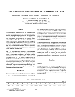 Effect of Stabilizing Treatment on Precipitation Behavior of