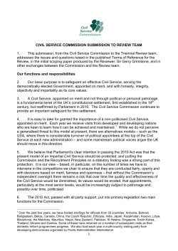 Civil Service Commission`s submission to Triennial Review team