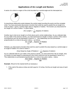 Applications of Arc Length and Sectors