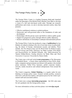 The Beijing Consensus - Foreign Policy Centre