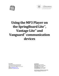 SBL Using the MP3 Player - Liberator Support Website