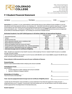 F-1 Student Financial Statement