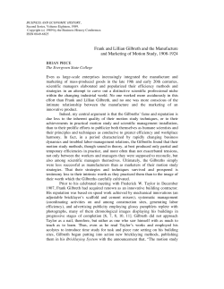 Frank and Lillian Gilbreth and the Manufacture and Marketing