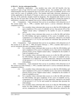 G.S. 120-4.21 Page 1 &sect; 120-4.21. Service retirement benefits. (a