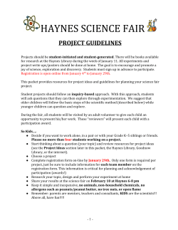 2016 Science Fair Guidelines - Haynes Organization of Parents