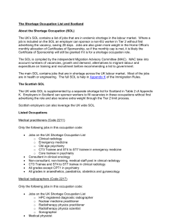 Scottish shortage occupations list ( PDF )