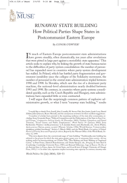RUNAWAY STATE BUILDING How Political Parties