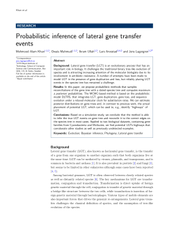 Probabilistic inference of lateral gene transfer events