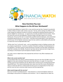 New Overtime Pay Law: What Happens to the 40