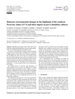Holocene environmental changes in the highlands of the southern